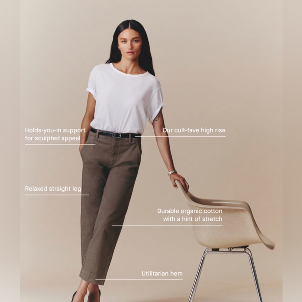 Everlane High-Rise Straight Leg Pants - Brown